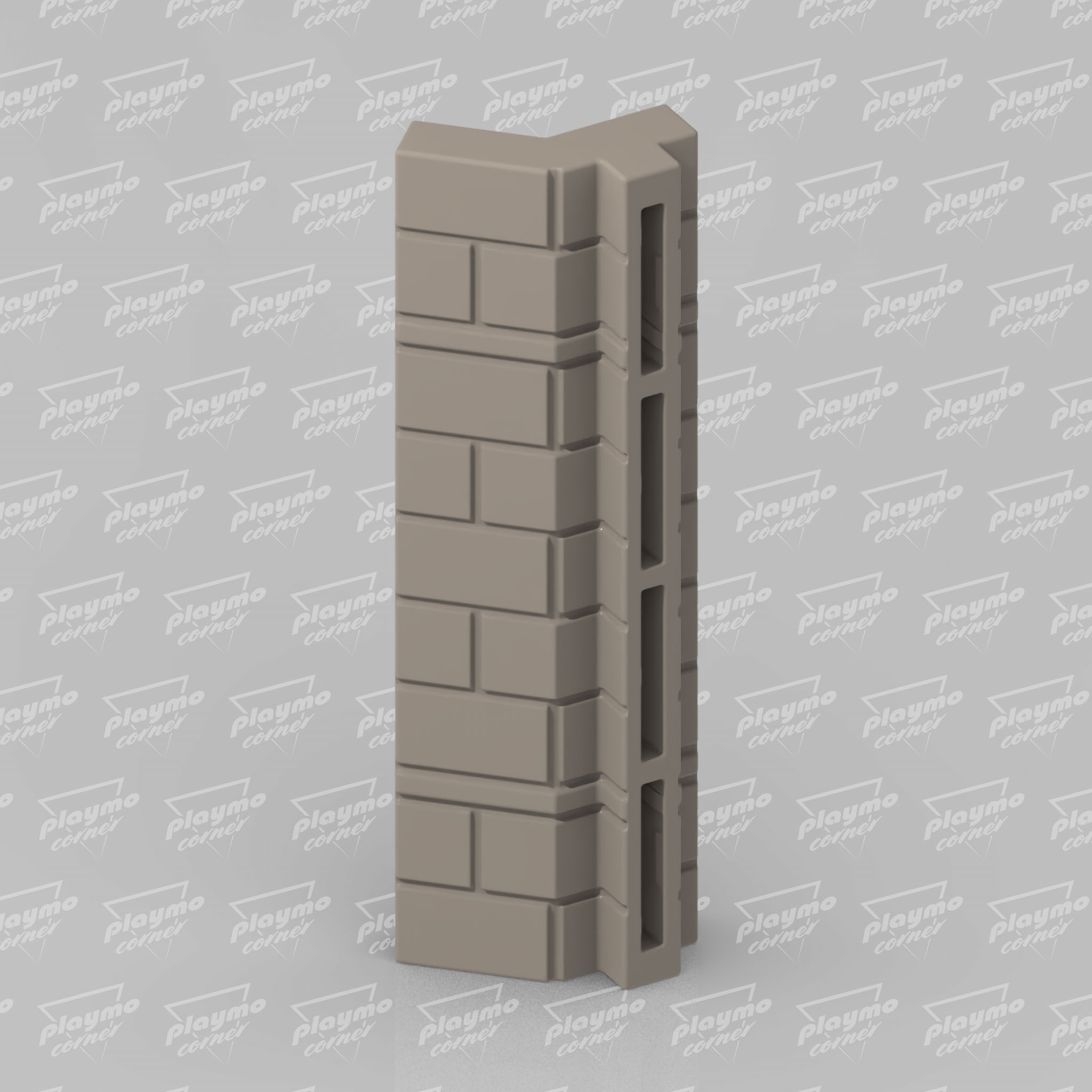 Masonry L-Y Octagon Connector for Playmobil Steck Castle Towers