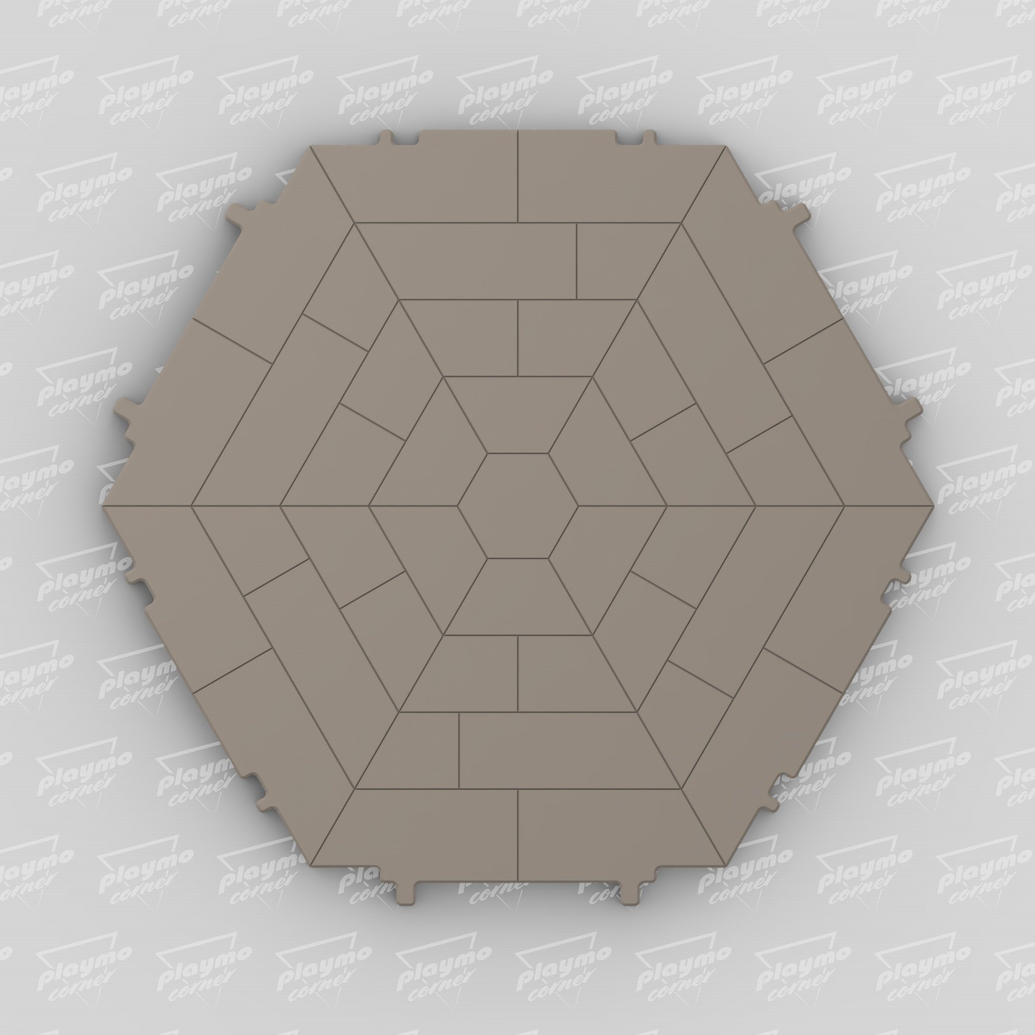 Hexagonal Tower Floor Plate - Playmobil Steck Compatible (Stone Tile) - Image 2
